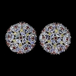 925 Sterling Silver Earrings Marquise Tanzanite Sapphire Garnet Gemstone Jewelry - Picture 1 of 13