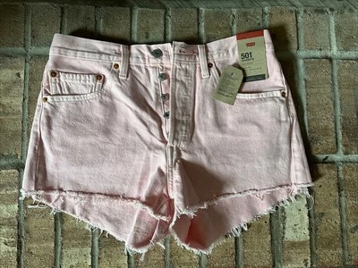 Pantalones cortos de mezclilla para mujer Levis 501 - rosa claro - talla 30 Foto 1 de 3