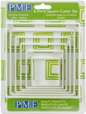 Galleta cuadrada, juego de 6 cortadores, para decoración de pasteles Foto 1 de 4