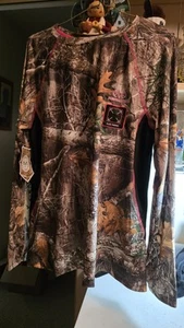 WOMENS LADIES REAL TREE EDGE LONG SLEEVE CAMOUFLAGE TOP PINK EDGE NWT XL - Picture 1 of 6