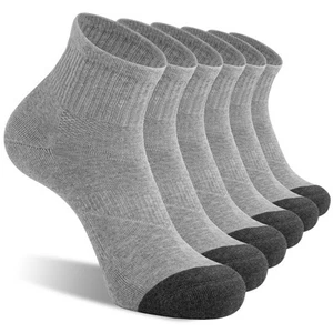 6 Pack Men's Ankle Socks with Cushion Athletic Running Socks, Light grey, Sho... - Picture 1 of 6