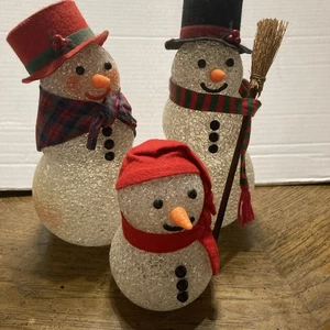Vintage AVON Chilly Sam Chilly Samantha With Kid Snowman Family Only No Lights - Picture 1 of 8
