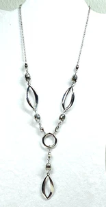 Lia Sophia Beguile Escapade Necklace Y-Drop Silver Tone Glass Bead Necklace - Picture 1 of 7