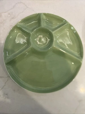 Williams Sonoma 9 дюймов жасминовые зеленые разделенные тарелки суши закуска закуска фондю (6) - Изображение 1 из 3