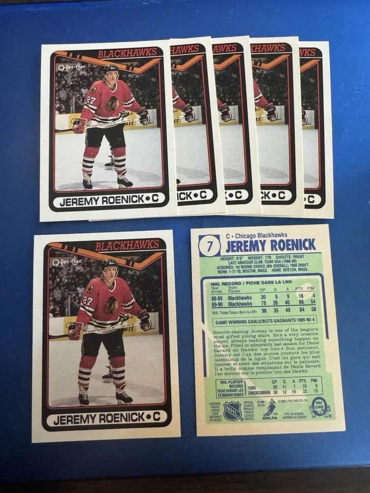 1990 OPeeChee OPC 7 Jeremy Roenick Blackhawks - Image 1 of 1