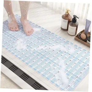 Shower Mat 16"x27", Bathtub Mat Non Slip 27" x 16" (Rectangular) Light Blue - Picture 1 of 7