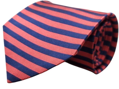 Corbata corta Brooks Brothers hecha a mano en EE. UU. 100 % seda 55" rosa azul a rayas NUEVA Foto 1 de 4