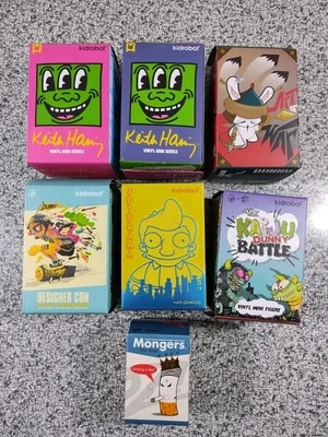 Kidrobot Dunny Lote de 7 Juguetes de Diseñador Vinilo Pop Artistas Monger 3 Pulgadas Foto 1 de 4