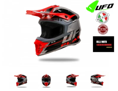 Casque Moto UFO Intrepid Pour Motocross Enduro Motard ATV Gris/Rouge - Photo 1/4