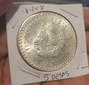 1948 Mexico 5 Pesos circulated - Picture 1 of 7