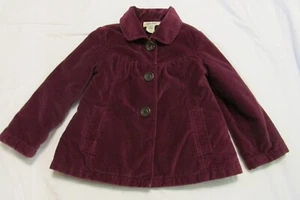 CHEROKEE Girls Purple velveteen Jacket Size 5T Lined 4 Large Buttons Pockets - Picture 1 of 7
