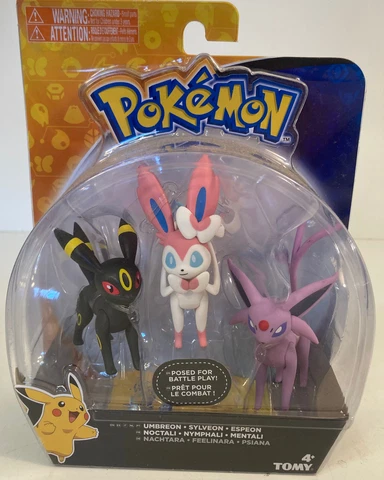 Umbreon, Sylveon & Espeon Pokemon Figure 3 pack Sealed New Tomy Cover