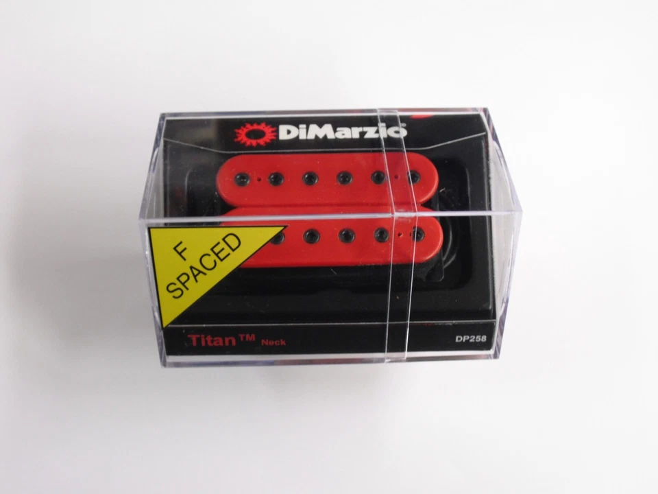 DiMarzio F-spaced Titan Neck Model Humbucker Red W/Black Poles DP 258 - Image 1 of 1