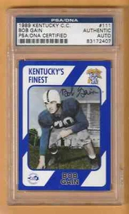 Bob Gain Kentucky Wildcats AUTO 1989 Card PSA/DNA Cleveland Browns - Picture 1 of 2