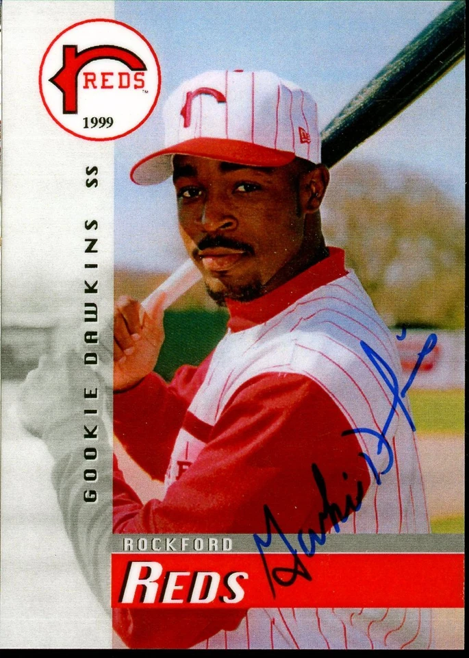 1999 Rockford Reds TRAVIS GOOKIE DAWKINS Signed Card autograph AUTO REDS RC - Image 1 of 1