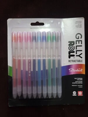 10 Sakura Stardust Glitter Gel Pens Gelly Roll Retractable Medium Point 50620 - Image 1 of 2