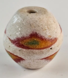Beautiful Ceramic Bead 26mm Large Orange, Red, Green - Picture 1 of 7