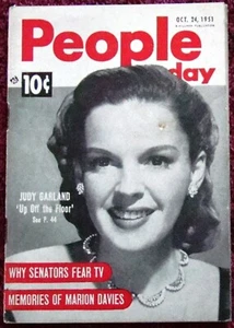 JUDY GARLAND COVER People (10/24/51) movies Jean Harlow M. Jackson dancers - Foto 1 di 6