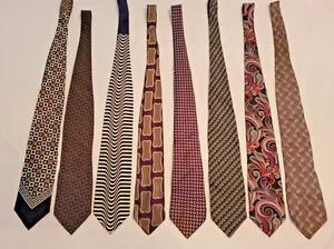 Lot of  8 Silk Men's Ties- Armani, Vanlentino, Polo, Dior, Brutini, Istante - Picture 1 of 15