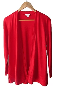 Charter Club Size S Red Lightweight Open Front Cardigan Sweater - Picture 1 of 7