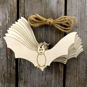 10x Wooden Vampire Bat Comic Craft Shapes 3mm Plywood Halloween Decoration - Picture 1 of 4