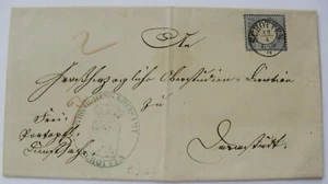 1872 Mi:180,-MiNr 1 Kleiner Schild 7 Kr. blau Brief mit Taxis-K1 SCHOTTEN 13/4 - Bild 1 von 4