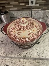 New listing
		Temp-tations by Tara Old World Cranberry 2 Qt Covered Casserole Dish with Rack