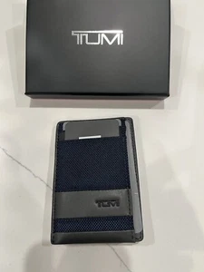 New Tumi Alpha SLG Card Holder Wallet Money Clip Men Unisex Blue Gray $165 - Picture 1 of 6