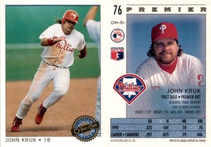 John Kruk 1993 O-Pee-Chee Baseball Card 76  Philadelphia Phillies