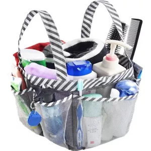 NEW Mesh Shower Caddy Tote Portable College Dorm Bathroom Camp Travel w Key Hook - Picture 1 of 8