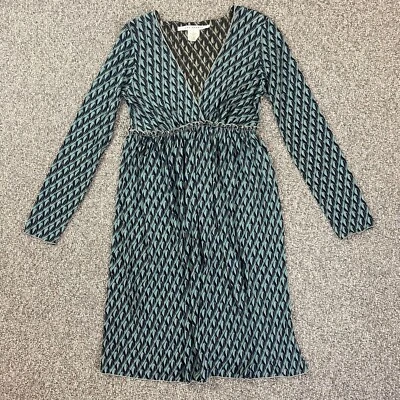 Max Studio платье средний многоцветный v-образным вырезом эластичной завышенной талии длинным рукавом - Изображение 1 из 4