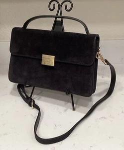 BORSA A TRACOLLA IN PELLE SCAMOSCIATA NERA LE SIGNATURE MEDIA E MANIGLIA SINGOLA CON TELAIO - Foto 1 di 7
