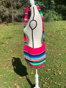Mexican Serape Sarape Messenger Bag Rainbow Button CrossBody 14x12x2.5 M4 - Picture 1 of 4