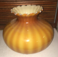 antique Beautiful huricane lamp shade Yellow Orange 9-1/2 Inch