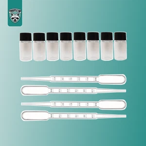 Aufbewahrung Set - 8x Sammelgläser, 4x Pipetten - Goldwaschen Goldsuche - Bild 1 von 1