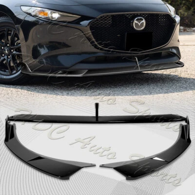 Alerón labial parachoques delantero pintado negro estilo MS 2019-2024 Mazda 3 hatchback Foto 1 de 4