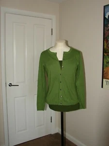 BNWT White Stuff size 8 " Autumn Forest" Cardigan in green, cotton & cashmere - Picture 1 of 12