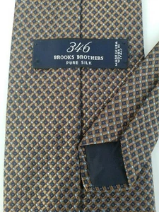 Brooks Brothers 346 Made In Italy Brown / Blue Checkered Silk Necktie Tie 58" - Picture 1 of 5