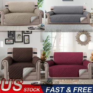 Anti Slip Quilted Sofa Cover Waterproof Throw Couch Covers Pet Protector Sofa - Picture 1 of 101