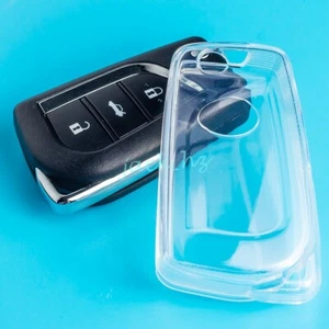 For Toyota CHR Corolla RAV4 LE Transparent Clear Flip Key Fob Cover Case Holder - Picture 1 of 8