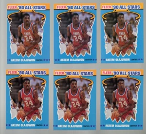 LOT OF 6 X 1990 Fleer All Stars Akeem Olajuwon - Picture 1 of 1
