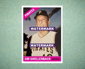 Jim Shellenback Pittsburgh Pirates 1966 Style Custom Baseball Art Card - Picture 1 of 2