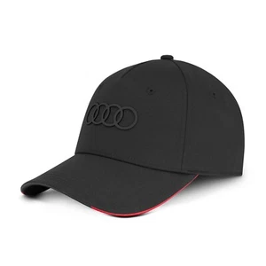 Original Audi Cap Mütze Kappe in schwarz mit schw. 3D Ringen 3132402630 NEU OVP - Bild 1 von 2