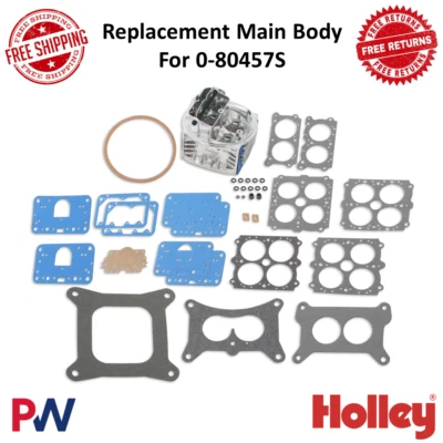 Cuerpo principal de repuesto Holley aluminio brillante para carburadores 0-80457S #134-342 Foto 1 de 4
