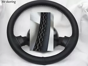 FITS TOYOTA SOARER Z30 BLACK ITALIAN LEATHER STEERING WHEEL COVER WHITE STITCH - Picture 1 of 1