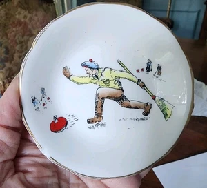 Vintage Royal Grafton Saucer Sport Curling English China - Picture 1 of 8
