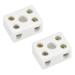 2 Way Ceramics Terminal Blocks High Temp Connectors 29.2x21.2x15.2mm 2 Pcs - Picture 1 of 3
