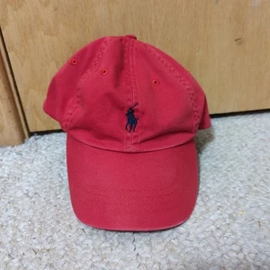 Polo Ralph Lauren Hat Mens Strapback Red Blue One Size Cap Adjustable Pony Logo - Picture 1 of 11