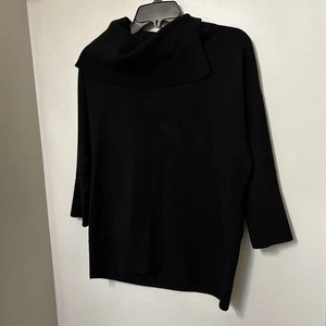 Joseph Ribkoff Black Cowl Turtleneck Sweater Sz S 3/4 Sleeves Casual Career EUC - Picture 1 of 9