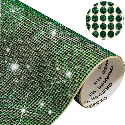 2mm Rhinestone Sticker Sheet Self Adhesive Bling Diamond Crystal Decals Green se - Image 1 of 4